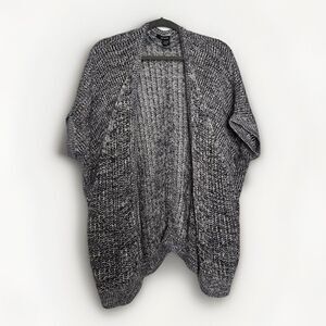 DKNY JEANS Gray Open Front Knit Cardigan Sweater Short Sleeves Womens XL